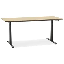 Kadima Design Schreibtisch höhenverstellbar | 180x90 cm | Elektrisch Homeoffice Design 63-128 cm | Beige-Schwarz | Arbeitstisch
