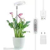Cieex Pflanzenlampe Led Vollspektrum für Zimmerpflanzen, Höhenverstellbare Pflanzenlicht,4 Helligkeits Grow Light Pflanzenleuchte mit -Auto-Timer,USB Adapter