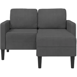 vidaXL Sofa Leinen 2-Sitzer Dunkelgrau