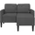 vidaXL Sofa Leinen 2-Sitzer Dunkelgrau