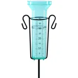 Oramics Regenmesser mit Erdspieß aus Metall – 75 cm – Regenmengenmesser bis zu max. 40 mm/m2 mit großer Skala, Wetterstation um Regen zu messen, Wassermesser für Garten und Terrasse