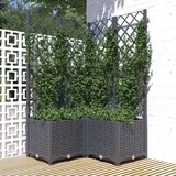 vidaXL Pflanzkübel mit Rankgitter Weiß 80x80x136 cm PP