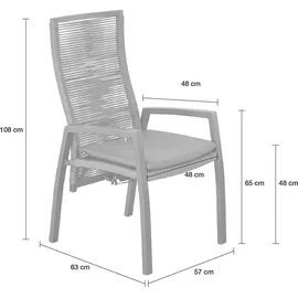 LC Garden Diwo Gartenstuhl 63 x 57 x 107 cm grau 1 St.