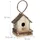 Relaxdays Vogelhaus zum Aufhängen, unbehandeltes Holz, Balkon, Garten, Nistkasten HxBxT: 32 x 18 x 14,5 cm, Natur,