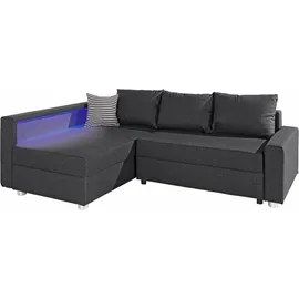 Collection AB Ecksofa »Relax L-Form«, inklusive Bettfunktion, Federkern, wahlweise mit RGB-LED-Beleuchtung grau