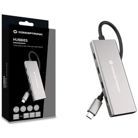 Conceptronic HUBBIES17G Schnittstellen-Hub USB 3.2 Gen 2 (3.1 Gen 2) Type-C 10000 Mbit/s Grau