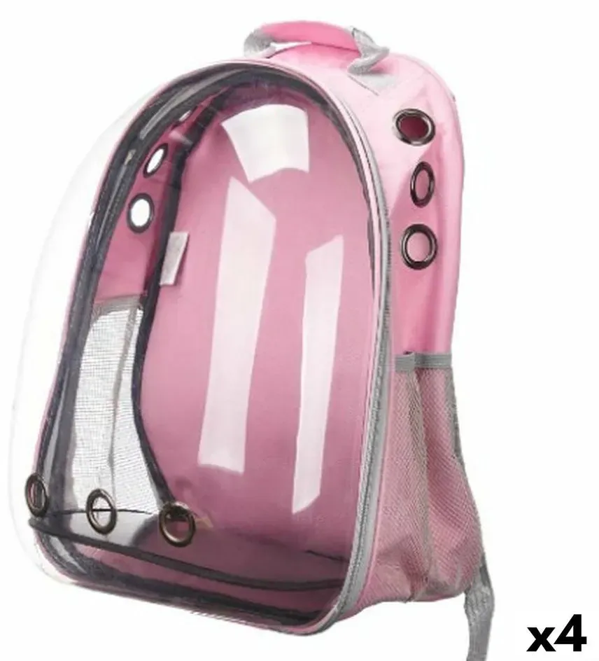 Durchsichtiger Haustier-Rucksack Rosa (43 x 26 x 33 cm)