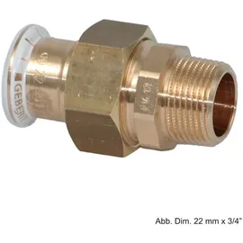 Geberit bergangsverchraubung Mapress d 35xR 1 1/4, Cu, flachd., m AG, Rotguss