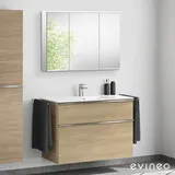 Duravit ME by Starck Waschtisch, evineo ineo4 Unterschrank B: 103 cm, mit Griff, mit Spiegelschrank für die Schweiz,, 2336100000+BE0267OA+BEA042MI,