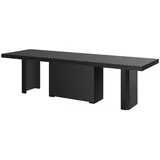 designimpex Esstisch Design Tisch HE-444 Schwarz Hochglanz XXL ausziehbar 160 bis 412 cm schwarz