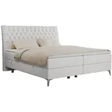 MKS Meble MKS Boxbett, Weiß, Textil, 2-Sitzer, H3, Rechteckig, 120x200 cm Schlafzimmer, Betten, Boxspringbetten
