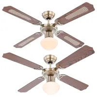 ETC Shop Deckenventilator mit Zugschalter Ventilatorlampe Decke 3 Stufen