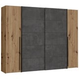 Forte Kleiderschrank NARAGO, 270 x 210 cm - Artisan Eiche Dekor - Beton dunkel Dekor