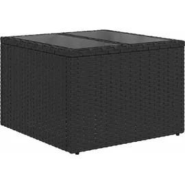 vidaXL Gartensofa-Set mit Kissen, schwarzes Polyrattan