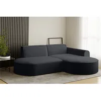 Fun Möbel Ecksofa Designersofa BONDY in Stoff Ascot Schwarz