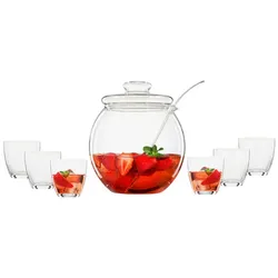 Bohemia Cristal Bowlegefäß + Gläser Libera 9er Set