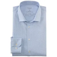 Olymp Businesshemd No. Six 24/Seven super slim mit Minimalprint blau 38