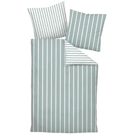 JANINE Interlock-Jersey59028 3 Gestreift Salbeigrün 155 x 220 cm + 80 x 80 cm