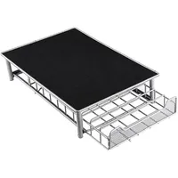 Kaffeekapselhalter, Schubladen für Kaffeekapseln, Kaffeesackhalter, Kaffeekapsel-Aufbewahrungsbox und Kaffee-Sockel 2 in 1 (28 * 42 * 9.5cm-Silber-60 Kapseln)