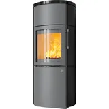 Kaminofen HARK 44-5.5 GT ECOplus 8 kW - Ofenkacheln: Schwarz-Glänzend - Korpus: titan