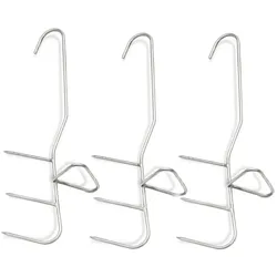Fischhaken zum Räuchern 3 Stück - Edelstahl - 21cm - Drei Widerhaken