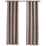 vidaXL Verdunkelungsvorhang Ösen 140 x 175 cm taupe 2 St. Wildledercharakter
