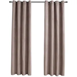 vidaXL Verdunkelungsvorhang Ösen 140 x 175 cm taupe 2 St. Wildledercharakter