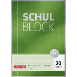 Brunnen Schulblock A4 unlin. 50Bl Premium