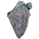 bgents Einstecktuch Handrolliertes Einstecktuch aus Baumwoll-/Leinen mit Paisley-Muster grau