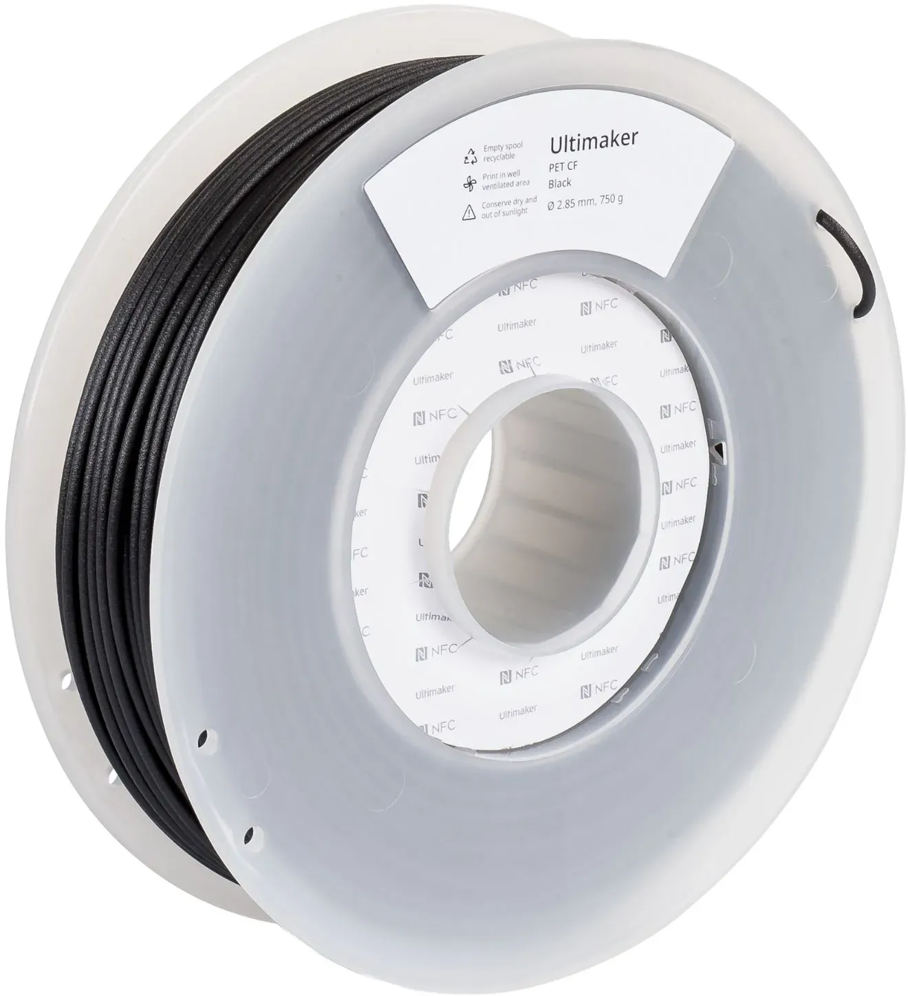 UltiMaker PET CF Filament, Gewicht: 750g, Filamentgröße: 2.85mm, Farbe: Grau