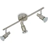 Brilo LED Deckenleuchte Spotleuchte dreh-& schwenkbar 3xGU10 9W Matt-Nickel Briloner - Silber
