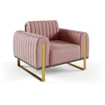 Fun Möbel Sessel Valerie Elisa Velvet 70 x 70 x 70 cm Rosa