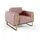Fun Möbel Sessel Valerie Elisa Velvet 70 x 70 x 70 cm Rosa