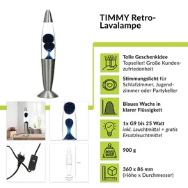 Licht-Erlebnisse Lavalampe Blau 36 cm