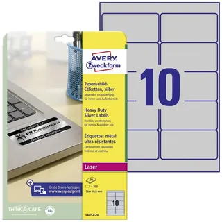 Avery Zweckform L6012-20 silber 96,0 x 50,8 mm