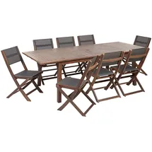 Beliani Cesana Set 9-tlg. Dunkelbraun/Grau