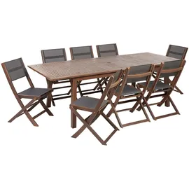 Beliani Cesana Set 9-tlg. Dunkelbraun/Grau