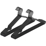 Wenko Kleiderbügel Sascha Schwarz, 20er Set, Garderobenbügel mit Non-Slip Beschichtung, verchromtes Metall, 40,5 x 20 x 0,3 cm, Schwarz