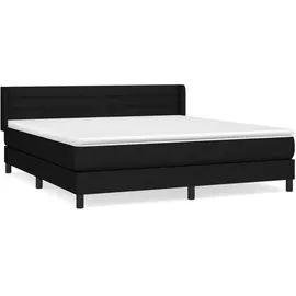 vidaXL Boxspringbett mit Matratze Schwarz 180x200 cm Stoff
