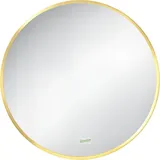 kleankin Badspiegel Ø50 cm Wandspiegel für Wohnzimmer, Schlafzimmer, Gold