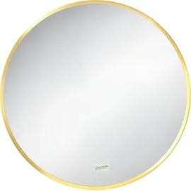 kleankin Badspiegel Ø50 cm Wandspiegel für Wohnzimmer, Schlafzimmer, Gold