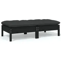 vidaXL 2-Sitzer Loungesofa schwarz inkl. Kissen 806662