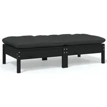 vidaXL 2-Sitzer Loungesofa schwarz inkl. Kissen 806662
