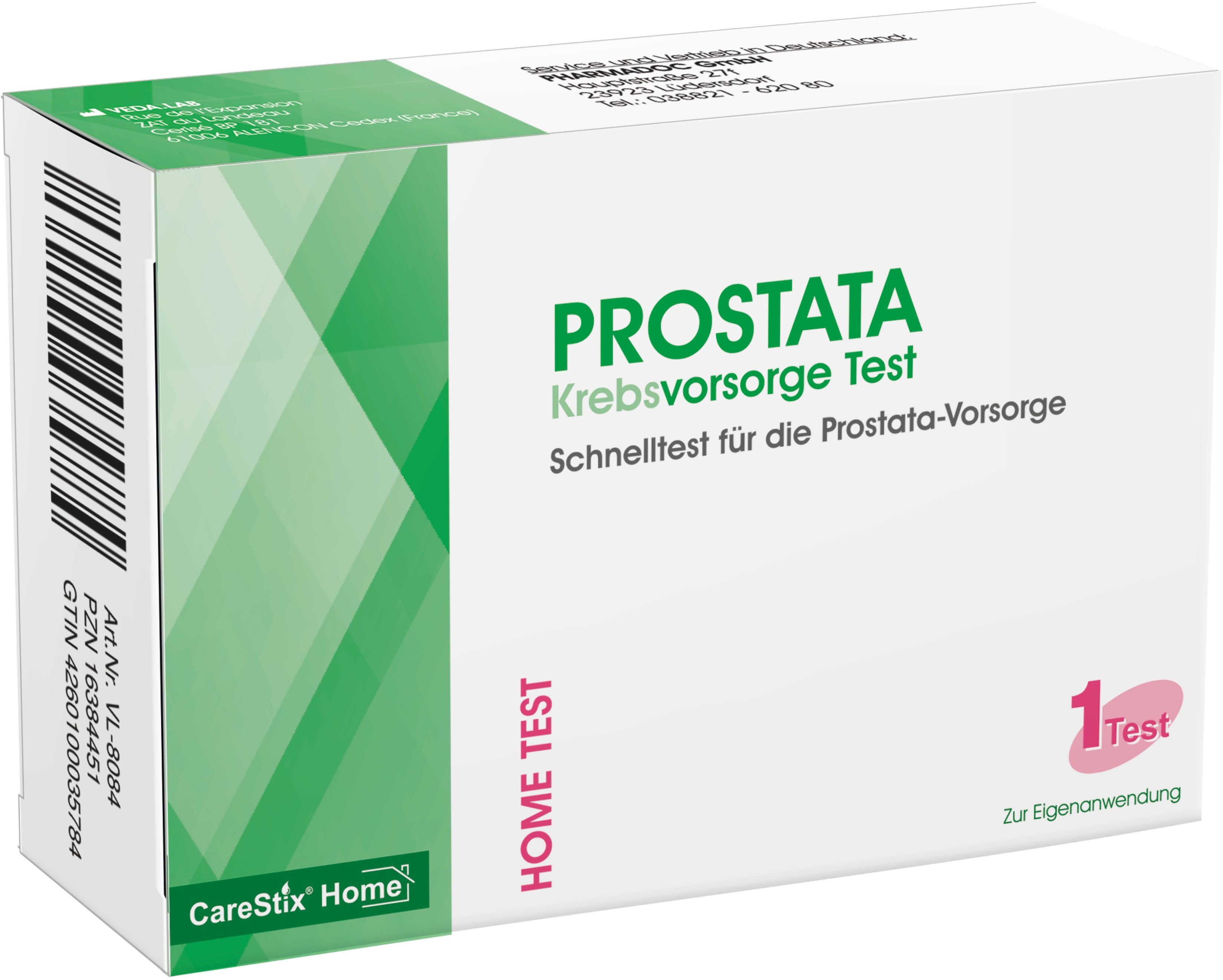 Carestix Home Prostatakrebsvorsorgetest | Schnell, Präzise & Zuverlässig Ideal zur Selbstuntersuch 1 St