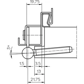 Simonswerk Einbohrband V 8550 Steigung b. 6mm DIN re. Stahl vernickelt f. gefälzte Türen