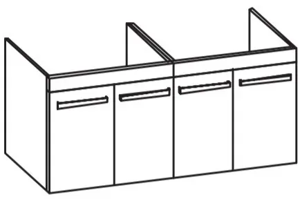 Artiqua 411 Waschtischunterschrank für Starck 3 033213 Sangallo Grau quer, 411-WU4T-D11-7152-432 411-WU4T-D11-7152-432