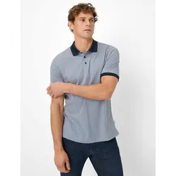 Poloshirt BRAX "Style PERRY", Herren, Gr. 5XL, blau (dunkelblau), 55% Baumwolle, 45% Polyester, Kurzarm, Shirts