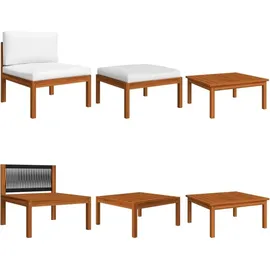 vidaXL Garten-Lounge-Set 8-tlg. cremefarbenes Holz Akazie