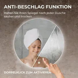 bringer-germany Bringer® Badspiegel mit Beleuchtung Rund - BRRS201 - 60 cm