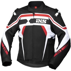 IXS Sport RS-700-ST Motorrad Textiljacke, schwarz-weiss-rot, Größe L für Männer